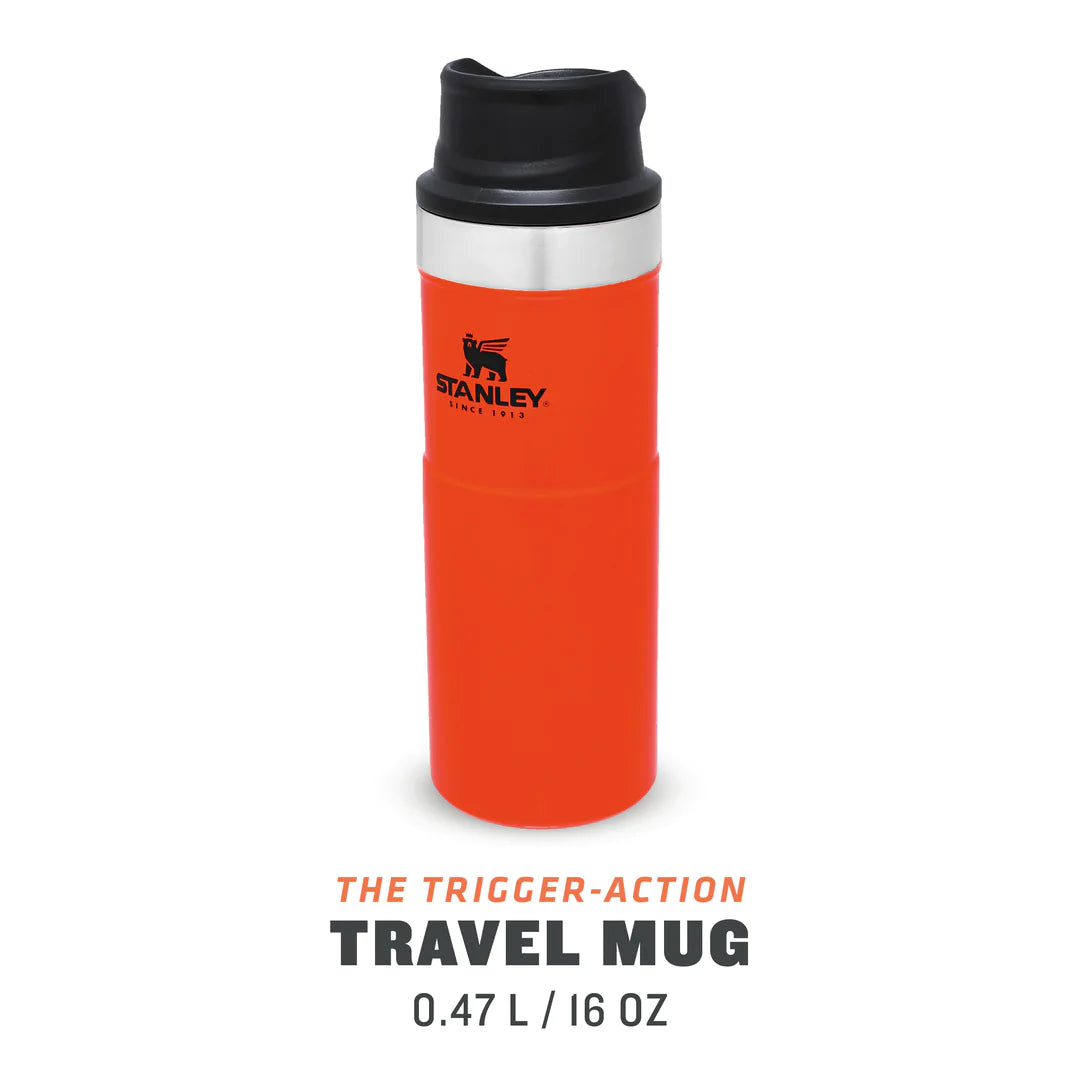 Stanley Classic The Trigger-Action-Reisebecher | 0,47 l | Flammendes Orange